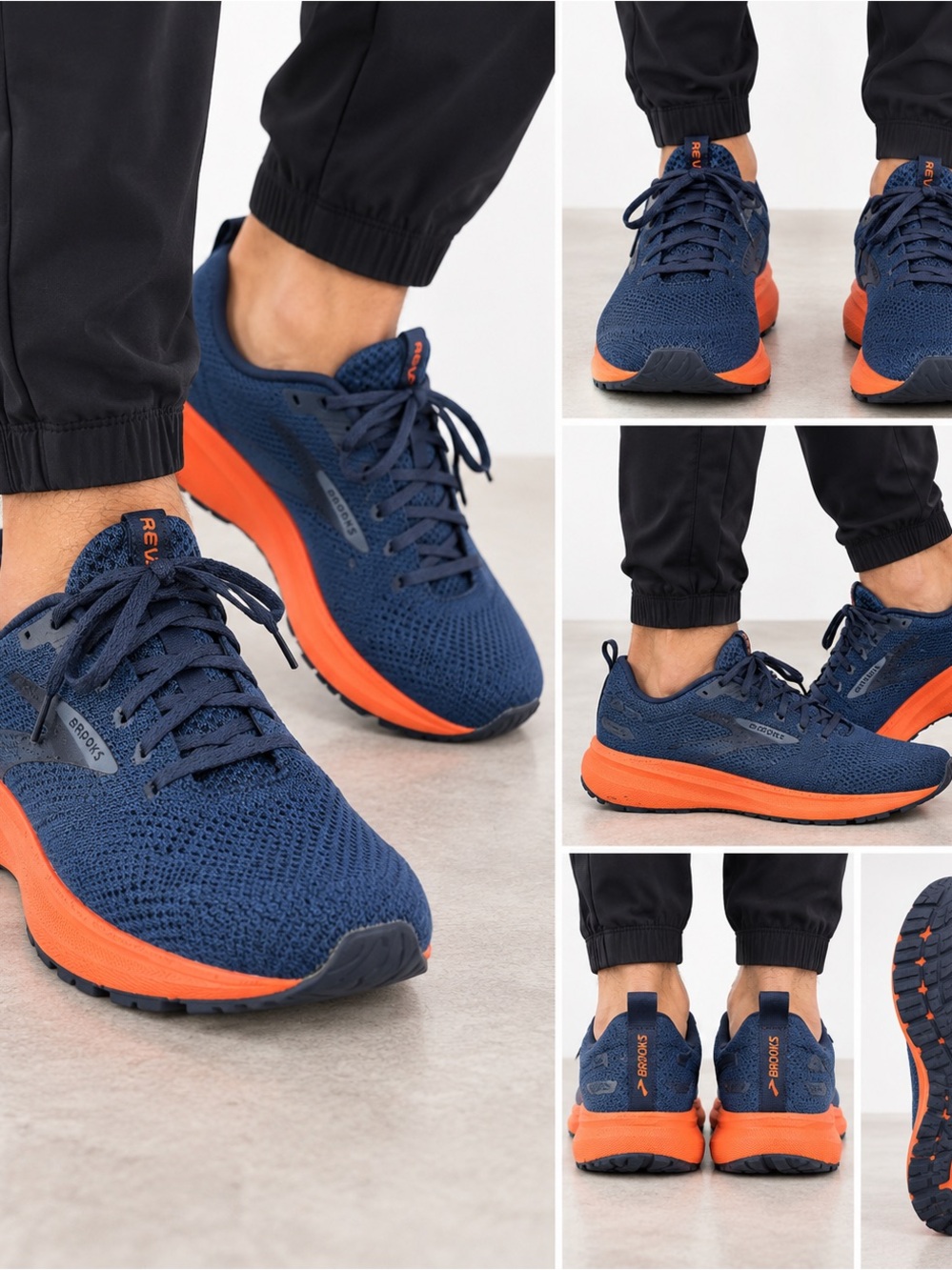 Brooks Men's Navy & Orange Athletic Running Shoes size 11.5 excellent
